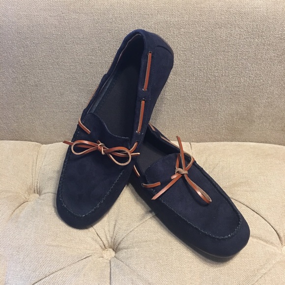 H&M Other - H&M Navy Blue Suede Moccasin Loafers